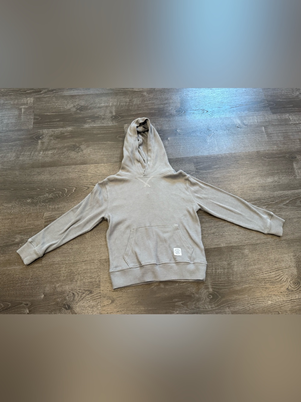 GAP Kids Waffle Knit Hoodie - Taupe Gray